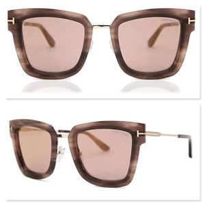 New Tom Ford Lara-02 Havana Square Sunglasses